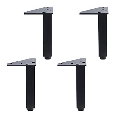 Imagem de ZJYWMM Pernas de móveis, pés, altura ajustável, perfil quadrado, pernas de móveis, pernas de mesa de liga de alumínio, para sofá, pés de cama, suporte de TV e pernas de armário, pernas de substituição