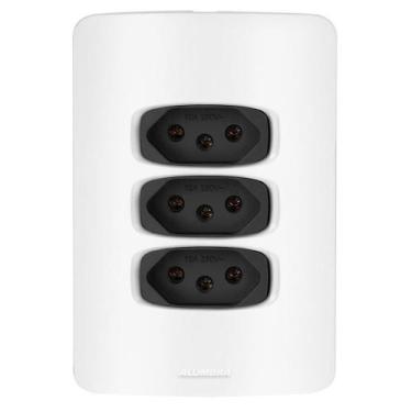 Imagem de Conjunto 3 Tomadas 10A - Alumbra Gracia Branco / Preto