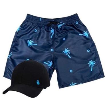 Imagem de Kit Short Tactel Moda Praia Masculino e Boné Aba Curva-Masculino