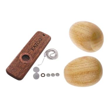 Imagem de menolana Kazoo de madeira com cordão, brinquedo musical, chocalho em formato de ovo, leve, acompanhamento único, ótimo presente, instrumento musical.