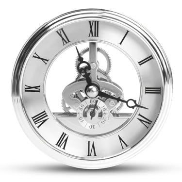 Imagem de Marsrut Movimento de relógio esqueleto de 97 mm/3,82 polegadas, inserções de relógio transparentes com algarismos romanos, mostrador de quartzo redondo, substituição de ajuste de relógio em miniatura