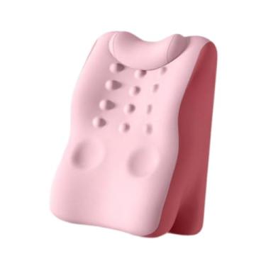 Imagem de WeiLaiKeQi Almofada de apoio lombar para costas, travesseiro de pescoço confortável e respirável com suporte de pescoço, travesseiro para dormir no sofá, Rosa Vermelho