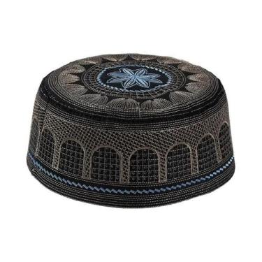Imagem de Touca De Oração Para Homens Muçulmanos Em Algodão Com Bordado Islâmico