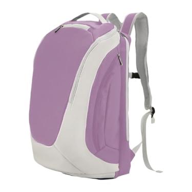 Imagem de rockible Mochila de badminton, bolsa de pickleball, mochila de tênis, bolsa de badminton para raquete de tênis, Roxo Branco