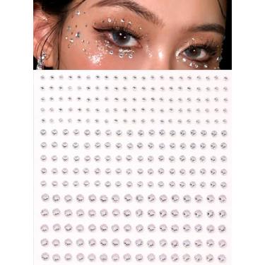 Imagem de Multi Grão Tamanho y2k Prata Branco 3D Imitação de Strass 3D Rosto Decoração Presente Festival DIY Baile de Máscaras para Olhos de Cabelo Tatuagem Temporária para Decoração de Rosto e Corpo 1 Peça