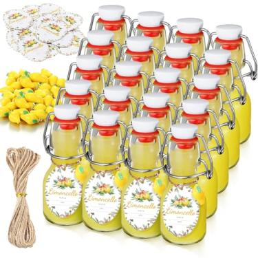 Imagem de Skybooly 20 conjuntos de garrafas de vidro giratórias com etiquetas e barbante para decoração de corda de barbante, frascos de vidro herméticos para fabricação de cerveja em casa, bebidas, óleo