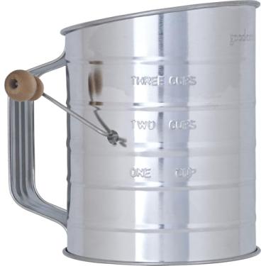 Imagem de GoodCook Peneira manivela diária com puxador de madeira, capacidade para 3 xícaras