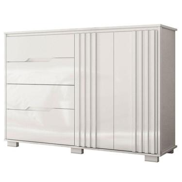 Imagem de Cômoda Sapateira Texas Branco Brilho - Moval