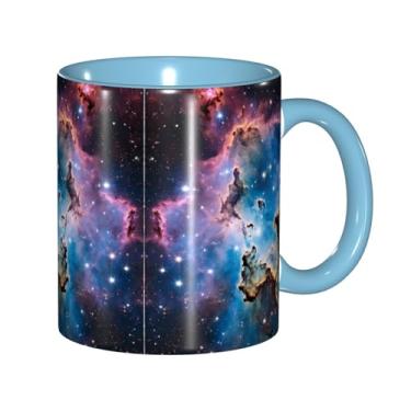 Imagem de Zeraoke Canecas de café criativas coloridas com estampa de galáxia, personalizadas, presente para família, tamanho de 325 ml, unissex