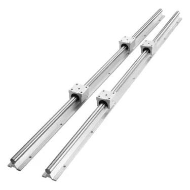 Imagem de S25HH0 Kit de guia linear SBR16 1000 mm - 2x trilhos e 4x blocos deslizantes para roteadores CNC e automação DIY