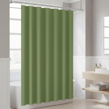 Imagem de Cortina de chuveiro - Cortinas de banheiro à prova d'água, cortinas de chuveiro com 12 ganchos de plástico para barraca de banheira, fácil de limpar, 180 x 180 cm