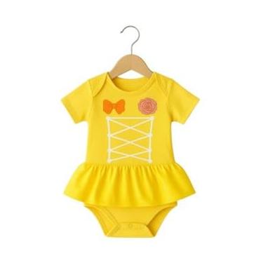 Imagem de Fantasia Bela e a Fera bebê menina body temático de 3 a 12 meses (Amarelo, P)