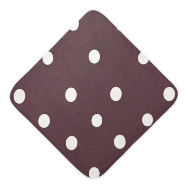 Imagem de STAYTOP Toalhas de bebê com capuz de musselina com fundo de castanha de bolinhas brancas, toalha de banho super macia, toalhas de banho absorventes para banho de recém-nascido unissex 76 x 76 cm