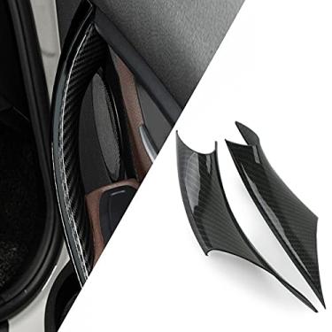 Imagem de WENJTP 2 peças de capas de maçaneta de porta de fibra de carbono compatíveis com BMW Série 3 Série 4 capas de puxador de porta do lado do motorista e do passageiro F30 F35 320i 320Li 328i 328Li 335i