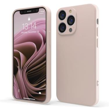 Imagem de Red Ember Capa à prova de choque para iPhone, capa protetora ultrafina de silicone líquido com acabamento fosco com forro de microfibra macio antiarranhões (rosa pastel, iPhone 15 Pro)