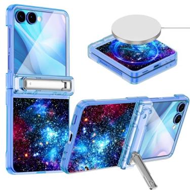 Imagem de Hekodonk Capa para Galaxy Z Flip 7, [compatível com MagSafe] [brilha no escuro] [protetor de tela frontal] [suporte] [proteção de dobradiça], ajuste fino para mulheres e meninas para Samsung Galaxy Z