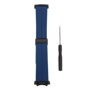 Imagem de ZJchao Pulseira de Relógio de Silicone, Liberação Rápida, Pulseira de Substituição Ajustável Com Fecho para Smartwatch T Rex 3, Material de Aço Inoxidável, 21.5 Cm de Comprimento (Azul)