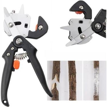 Imagem de Ferramenta de Corte de Tesouras de Poda de Jardim para Arvores Frutíferas de Vinha do Ramo da Planta, Incluído 3 Lâminas de Substituição, 1 Base de Enxerto