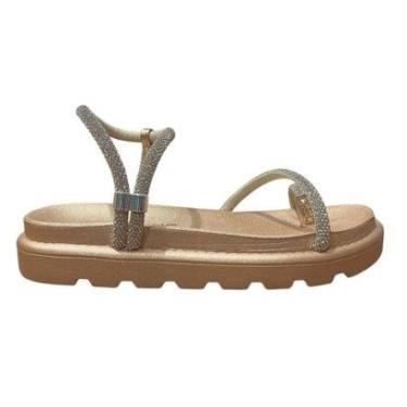 Imagem de Sandália Papete Casual Feminino Vizzano 6459.337 Dourado-Feminino