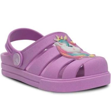 Imagem de Sandalia Babuche Infantil Menina Unicornio  Leve Macio 12.27-Feminino