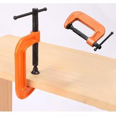 Imagem de Braçadeira C de 5 cm, braçadeira C de aço resistente para marcenaria, soldagem e construção, 1 pacote (laranja)