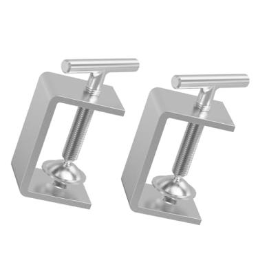 Imagem de FOCMKEAS 2 peças resistentes 40 mm 304 aço inoxidável grampos C de alto desempenho pequeno braçadeira de parafuso, com mandíbula larga estável e design de viga I, adequado para marcenaria