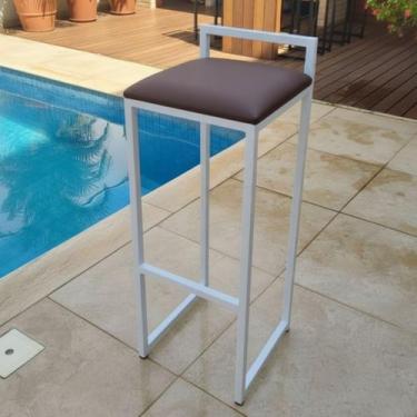 Imagem de Banqueta Alta Bancada Bar Confortável Moderno Resistente Cor:Marrom - 