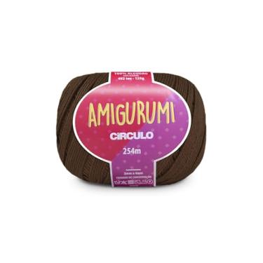 Imagem de Linha Fio Amigurumi Círculo 125g 254m 100 Algodão Mercerizado Crochê Tricô Artesanato Colorido (7400 - BROWNIE)