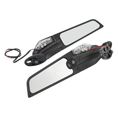 Imagem de aqxreight Par de Espelho Retrovisor para Motocicleta, Espelho Retrovisor Com Luz LED Giratório de 360 ​​graus para Motocicleta, como Rotat, Retrovisores para, Retrovisores para