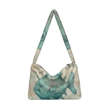 Imagem de GAIGEO Three Dogs in the Car Bolsas de ombro femininas, bolsas de ombro femininas, bolsas de outono, Peixe-palhaço coral marinho arranhado, One Size