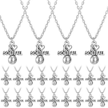 Imagem de Landical 24 peças, colar, presente a granel, pingente, pingente, para mulheres, esportes, equipes, joias, acessórios, 19.69 inches/ 50 cm-21.65 inches/ 55 cm, Metal, Metal