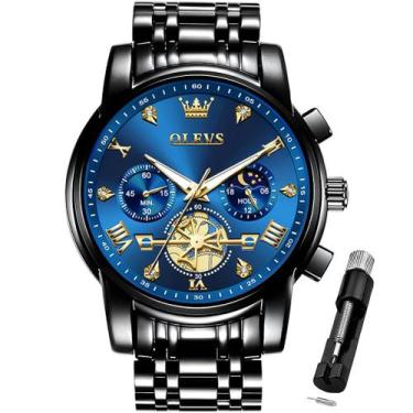Imagem de Relógio de pulso OLEVS Blue Moon Phase Business Dress para homens
