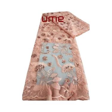 Imagem de Tecido De Renda Tule Africano De Alta Qualidade Bordado Nigeriano Para