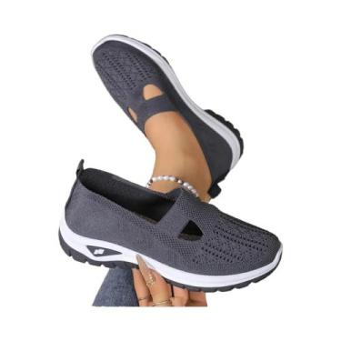 Imagem de Tênis Casuais Femininos De Verão Com Cabedal Em Malha Respirável E Ant