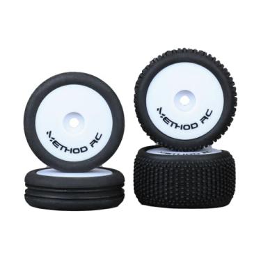 Imagem de METHOD RC Pre-glued NitraGrip 1/24 Buggy Tires F/R on 7mm Hex White Wheels for Losi Micro-B (4pcs Glued)