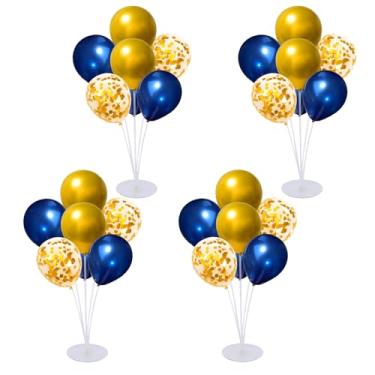 Imagem de 4 Set Balloon Stand Kit for Table Centerpieces With Balloon and Base Party Decorations for Birthday Wedding Retirement Graduation Baby Shower (Navy Gold)