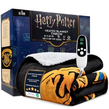 Imagem de Get Trend Cobertor elétrico Harry Potter 130 x 160 cm, tamanho único, macio e luxuoso, cobertor aquecido de lã de ovelha, 9 configurações de calor e temporizador de desligamento automático de 12 horas