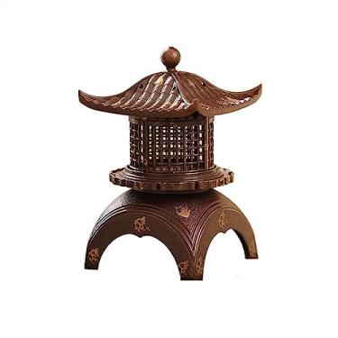 Imagem de porta-vara de incenso Fogão de incenso oco em forma pagode criativo chinês retro aromaterapia fogão decoração metal queimador