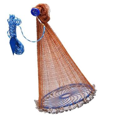 Imagem de Tarrafa Chinesa Rede Pesca Multifilamento Pescaria Peixe Robalo Lambari Siri Camarao Mar Açude Rio Lago