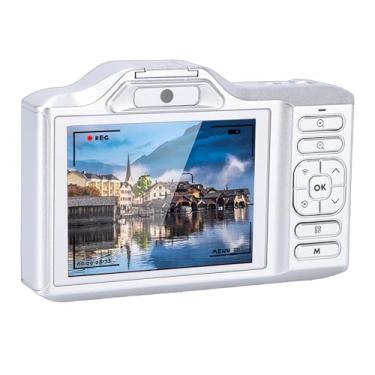Imagem de Asixxsix Câmera digital 4K, 64MP ABS com foco automático, câmera para vlogs com Wi-Fi, dupla, zoom digital de 18x, bateria de 1200mAh, de viagem para adolescentes (SILVER)