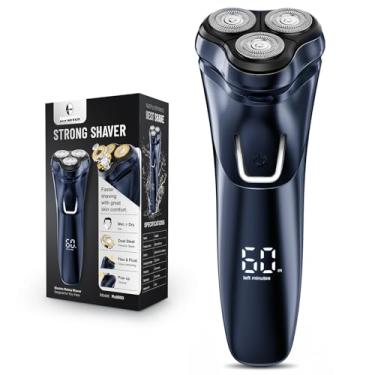 Imagem de Barbeador elétrico masculino recarregável à prova d'água rotativo para barbear