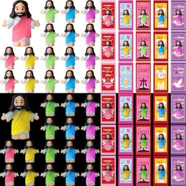 Imagem de CroBlissful 50 Sets Glow in The Dark Mini Jesus Figures with Cards for Valentines Christian Gifts Luminous Little Figurines Religious Party Favor for Church Baptism(Valentines Creative Style)