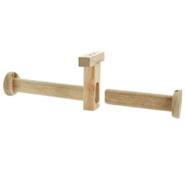 Imagem de 1 haste oval de armário de madeira, haste de pendurar para economizar espaço, mastro de armário de soquetes resistentes, tubo de guarda-roupa para corredor cortina de banheiro loja de roupas (tamanho