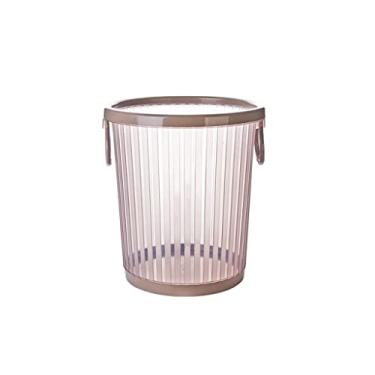 Imagem de Caixote do lixo doméstico lixeira grande capacidade escritório banheiro cozinha sala de estar pressão banheiro cesta de papel lixeira trasparent caixote do lixo/D/25,5 cm