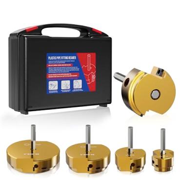 Imagem de Kit de alargador de tubo de PVC de lâmina dupla balanceada 4 peças (1-1/5.1 cm, 5.1 cm, 7.6 cm, 10.2 cm) Protetor de encaixe de PVC, kit de alargador de PVC, kit de encanamento de poupança de cubo se