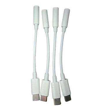 Imagem de 4 peças tipo USB C para adaptador de fone de ouvido fêmea de 3,5 mm, cabo USB tipo C para cabo dongle de áudio auxiliar, compatível com dispositivos Samsung, dispositivos Google Pixel e mais