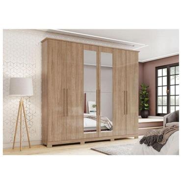 Imagem de Guarda Roupa Casal Ambiente Colin Jequitibá Brilho com Espelho - Henn