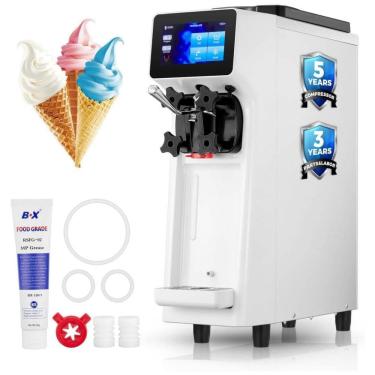 Imagem de Máquina de Sorvete Soft Comercial FOHERE Branco Alta Produção 4L Hopper 1,6L Cilindro 2200W Modelo 9200