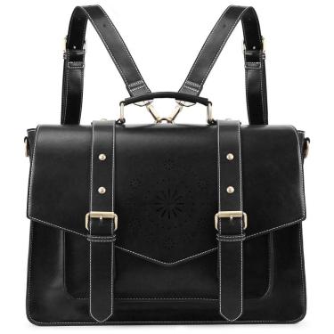 Imagem de Bolsa Pasta Couro Puro Laptop 15.6 Pol. Feminino, ECOSUSI ES1101002A001 FUS, Preto