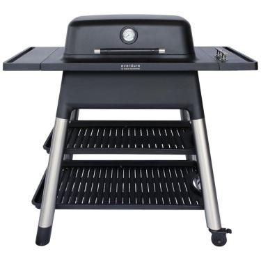Imagem de Churrasqueira a Gás 22.000 BTU com 2 Queimadores e Mesas Laterais em Aço Inoxidável, EVERDURE HBG2BUS, Preto